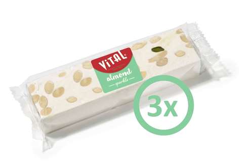 3x soft nougat bar 150g with 37% almond and pistachio